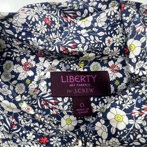 J.Crew women’s blue floral button down shirt 0 L54-2 - Picture 5 of 5